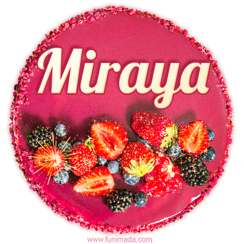 Happy Birthday Cake with Name Miraya - Free Download