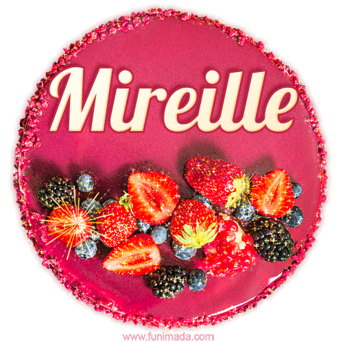 Happy Birthday Cake with Name Mireille - Free Download