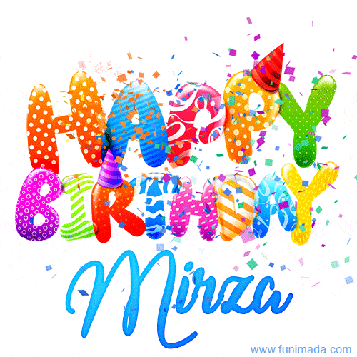 Happy Birthday Mirza - Creative Personalized GIF With Name