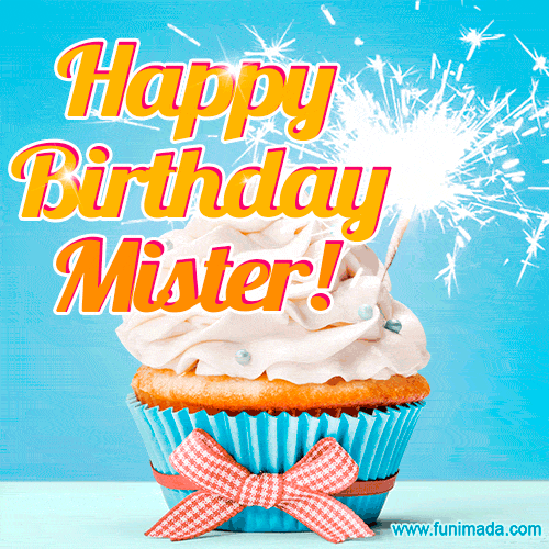 Happy Birthday, Mister! Elegant cupcake with a sparkler.