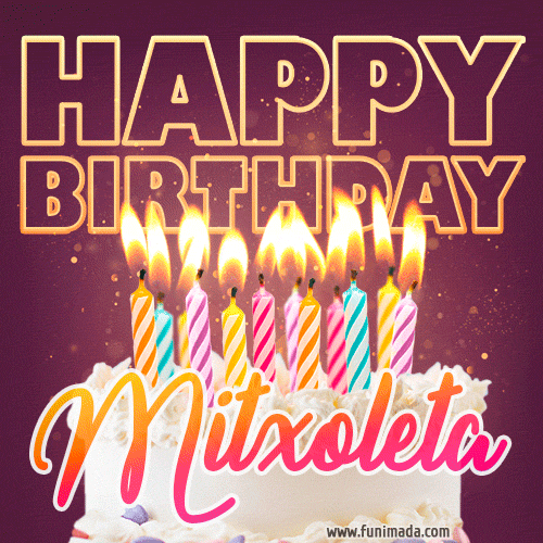 Mitxoleta - Animated Happy Birthday Cake GIF Image for WhatsApp