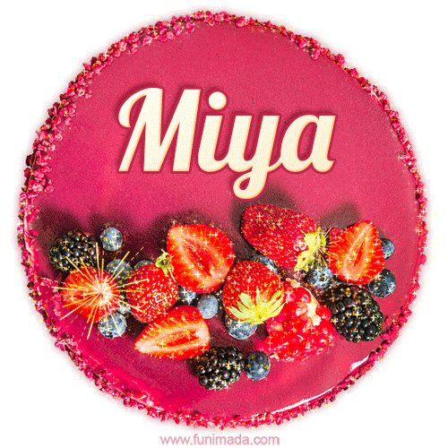 Happy Birthday Cake with Name Miya - Free Download