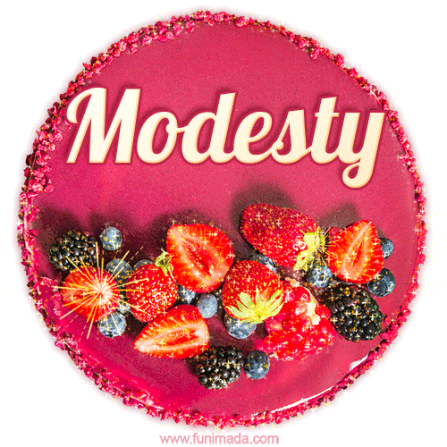 Happy Birthday Cake with Name Modesty - Free Download