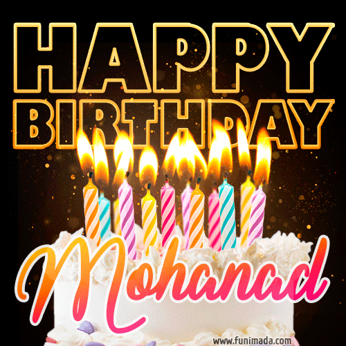 Mohanad - Animated Happy Birthday Cake GIF for WhatsApp