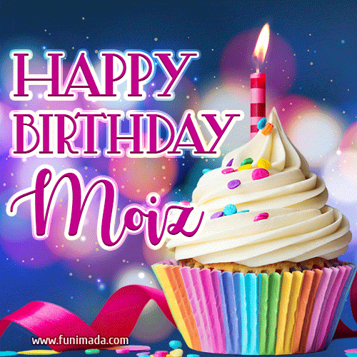 Happy Birthday Moiz - Lovely Animated GIF