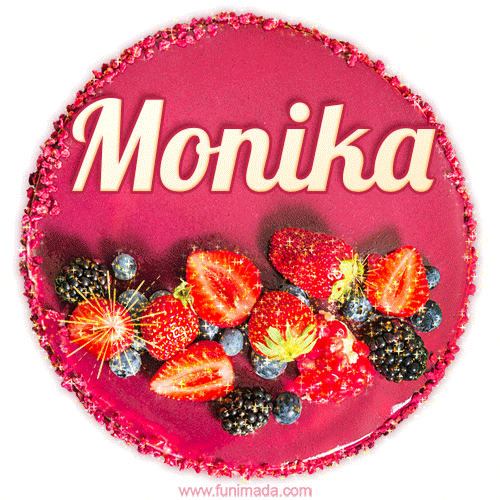 Happy Birthday Cake with Name Monika - Free Download