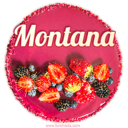 Happy Birthday Cake with Name Montana - Free Download