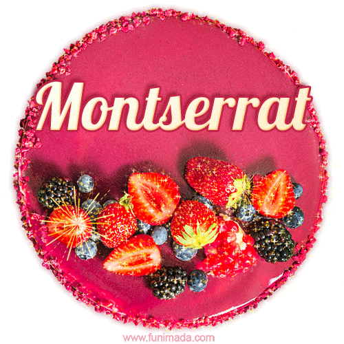 Happy Birthday Cake with Name Montserrat - Free Download