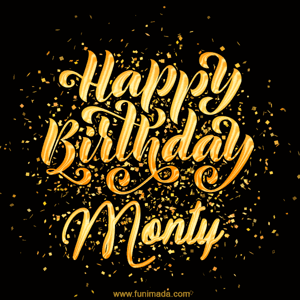 Happy Birthday Card for Monty - Download GIF and Send for Free — Download  on 