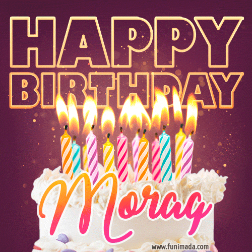 Morag - Animated Happy Birthday Cake GIF Image for WhatsApp