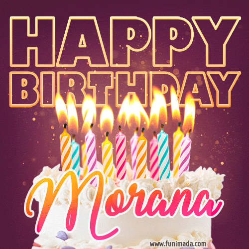 Morana - Animated Happy Birthday Cake GIF Image for WhatsApp