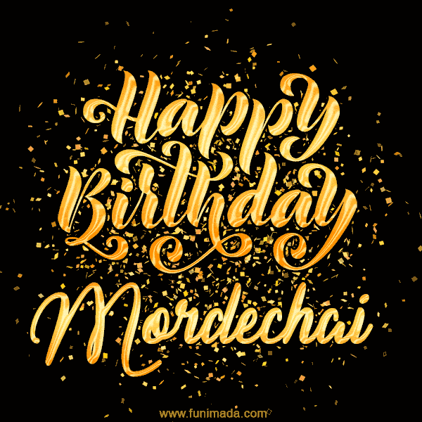 Happy Birthday Card for Mordechai - Download GIF and Send for Free