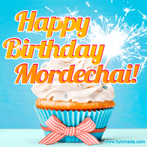 Happy Birthday, Mordechai! Elegant cupcake with a sparkler.
