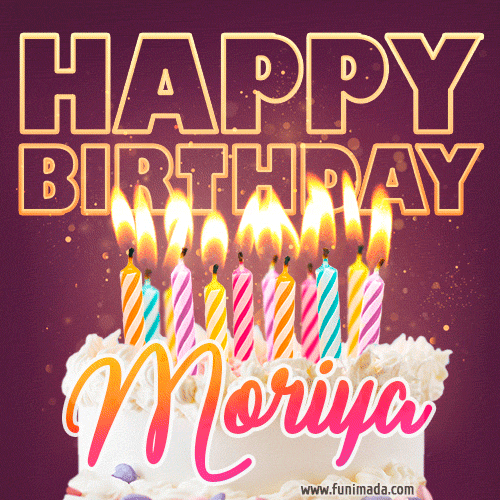 Moriya - Animated Happy Birthday Cake GIF Image for WhatsApp