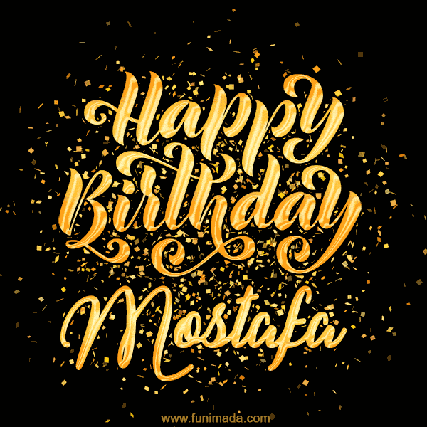 Happy Birthday Card for Mostafa - Download GIF and Send for Free