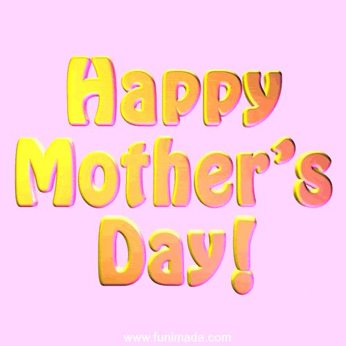 Happy Mother's Day 3D text flutter gif