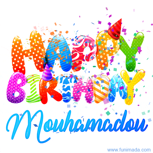Happy Birthday Mouhamadou - Creative Personalized GIF With Name