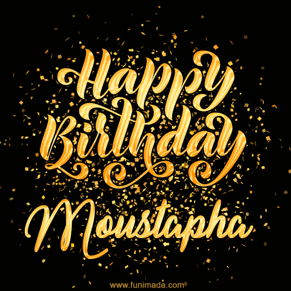 Happy Birthday Card for Moustapha - Download GIF and Send for Free