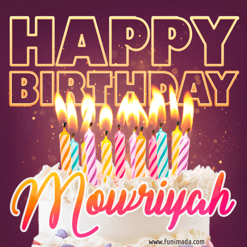 Mowriyah - Animated Happy Birthday Cake GIF Image for WhatsApp