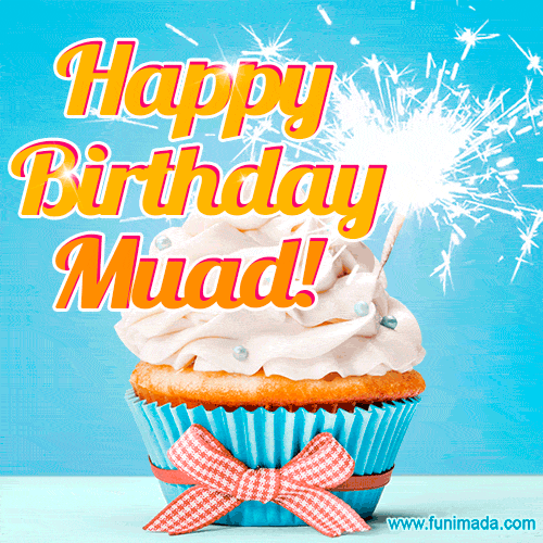 Happy Birthday, Muad! Elegant cupcake with a sparkler.