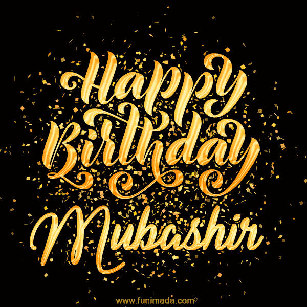 Happy Birthday Card for Mubashir - Download GIF and Send for Free