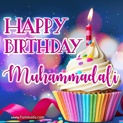Happy Birthday Muhammadali - Lovely Animated GIF
