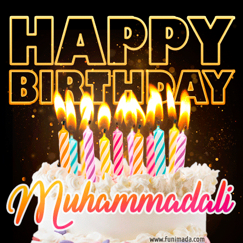 Muhammadali - Animated Happy Birthday Cake GIF for WhatsApp