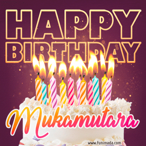 Mukamutara - Animated Happy Birthday Cake GIF Image for WhatsApp