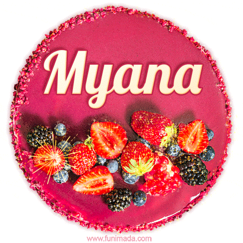 Happy Birthday Cake with Name Myana - Free Download