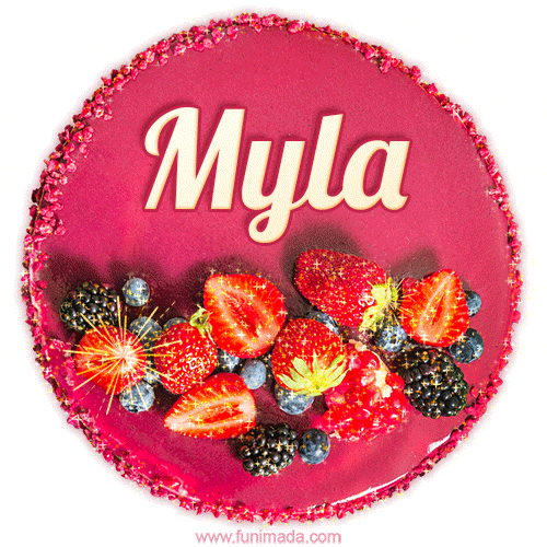 Happy Birthday Cake with Name Myla - Free Download