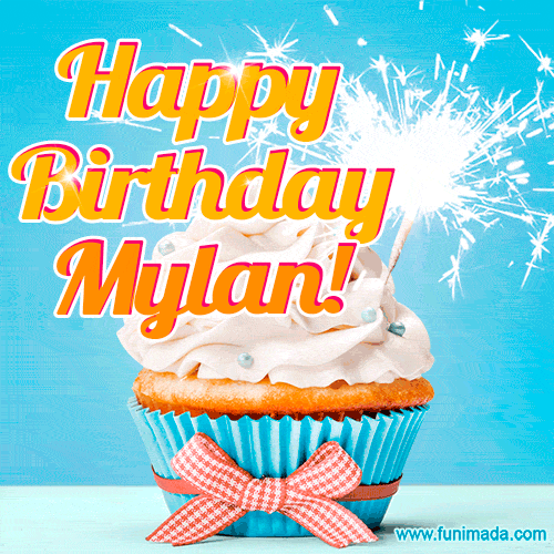 Happy Birthday, Mylan! Elegant cupcake with a sparkler.