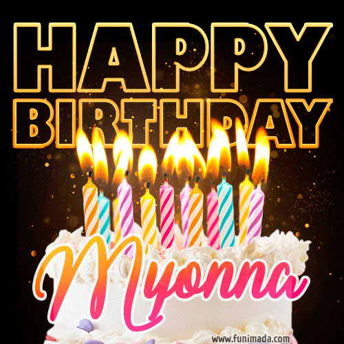 Myonna - Animated Happy Birthday Cake GIF Image for WhatsApp