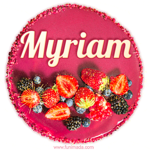 Happy Birthday Cake with Name Myriam - Free Download