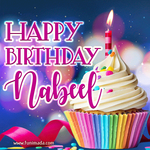 Happy Birthday Nabeel - Lovely Animated GIF