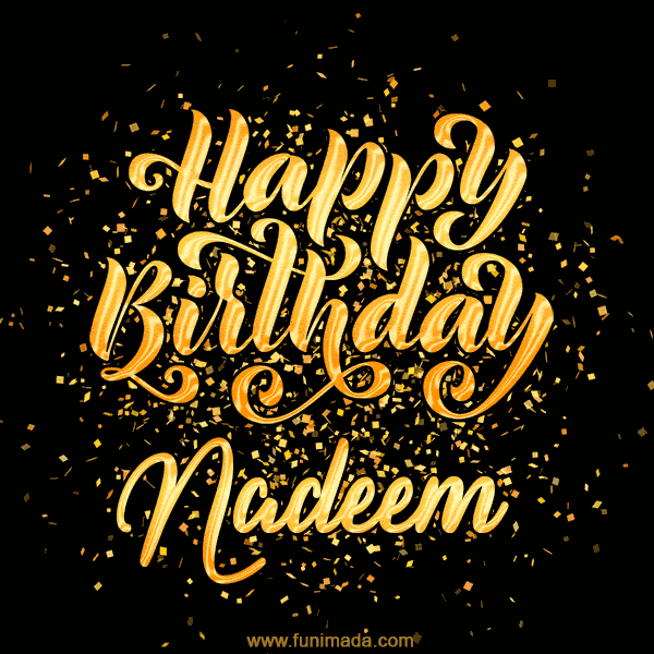 Happy Birthday Card for Nadeem - Download GIF and Send for Free