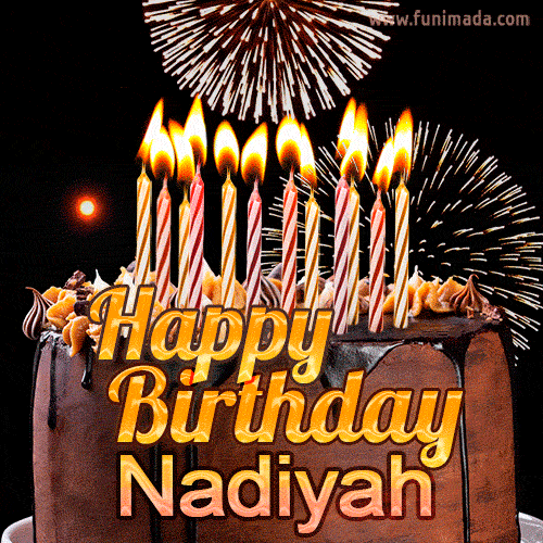 Chocolate Happy Birthday Cake for Nadiyah (GIF)