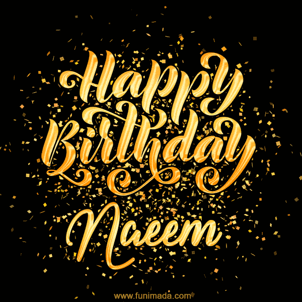 Happy Birthday Card for Naeem - Download GIF and Send for Free