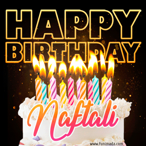 Naftali - Animated Happy Birthday Cake GIF for WhatsApp