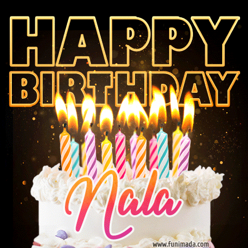 Nala - Animated Happy Birthday Cake GIF Image for WhatsApp