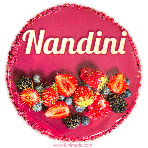 Happy Birthday Cake with Name Nandini - Free Download