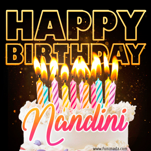 Nandini - Animated Happy Birthday Cake GIF Image for WhatsApp