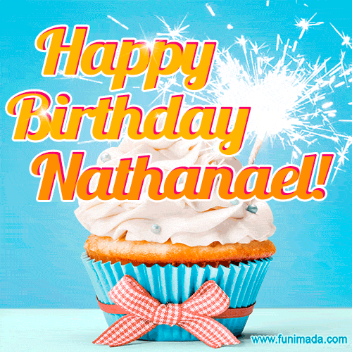 Happy Birthday, Nathanael! Elegant cupcake with a sparkler.