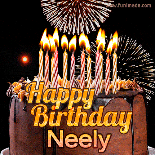 Chocolate Happy Birthday Cake for Neely (GIF)