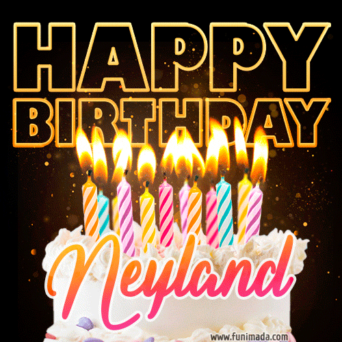 Neyland - Animated Happy Birthday Cake GIF for WhatsApp