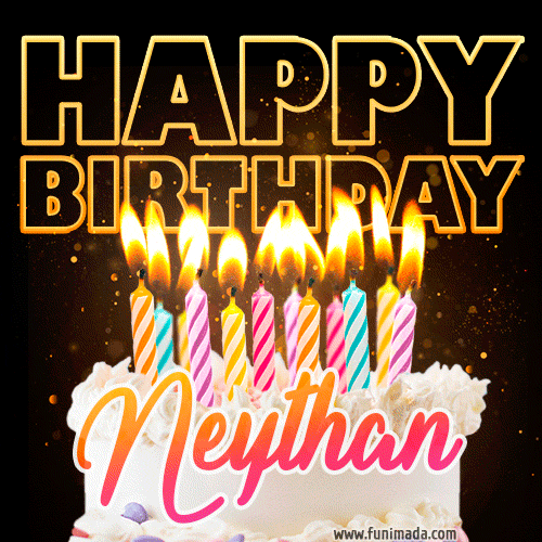 Neythan - Animated Happy Birthday Cake GIF for WhatsApp