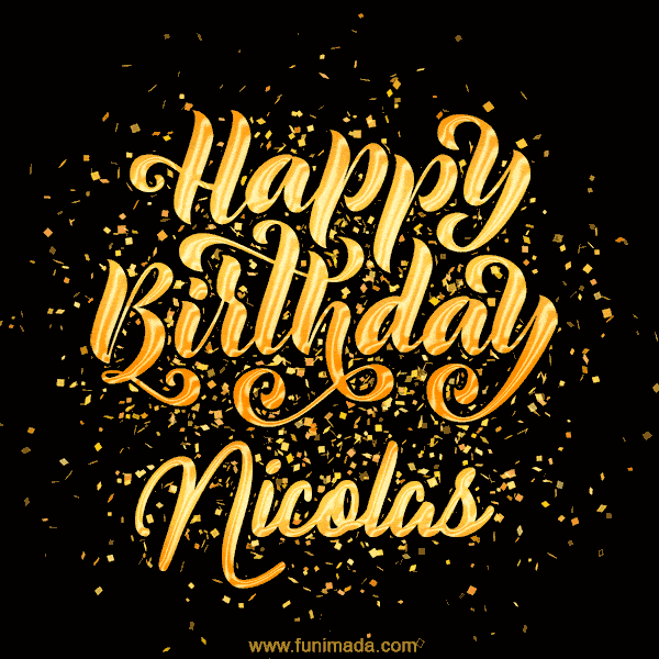 Happy Birthday Card for Nicolas - Download GIF and Send for Free