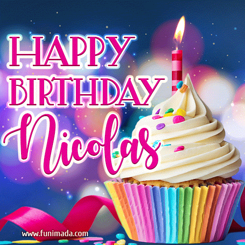 Happy Birthday Nicolas - Lovely Animated GIF