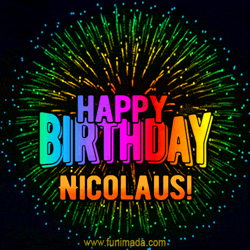 New Bursting with Colors Happy Birthday Nicolaus GIF and Video with Music