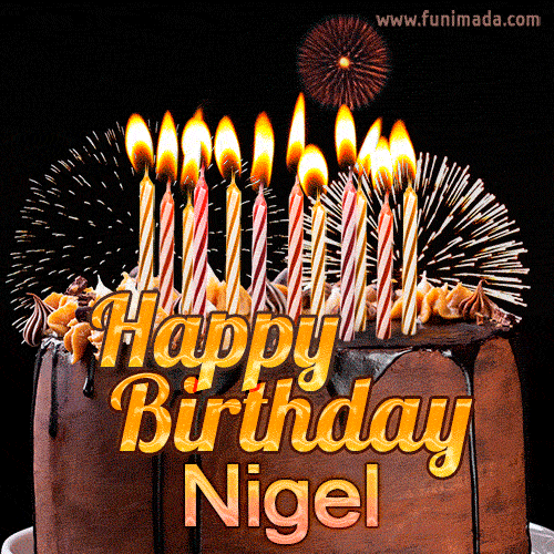 Chocolate Happy Birthday Cake for Nigel (GIF)
