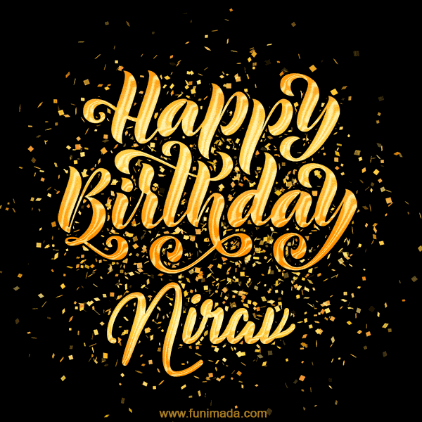 Happy Birthday Card for Nirav - Download GIF and Send for Free